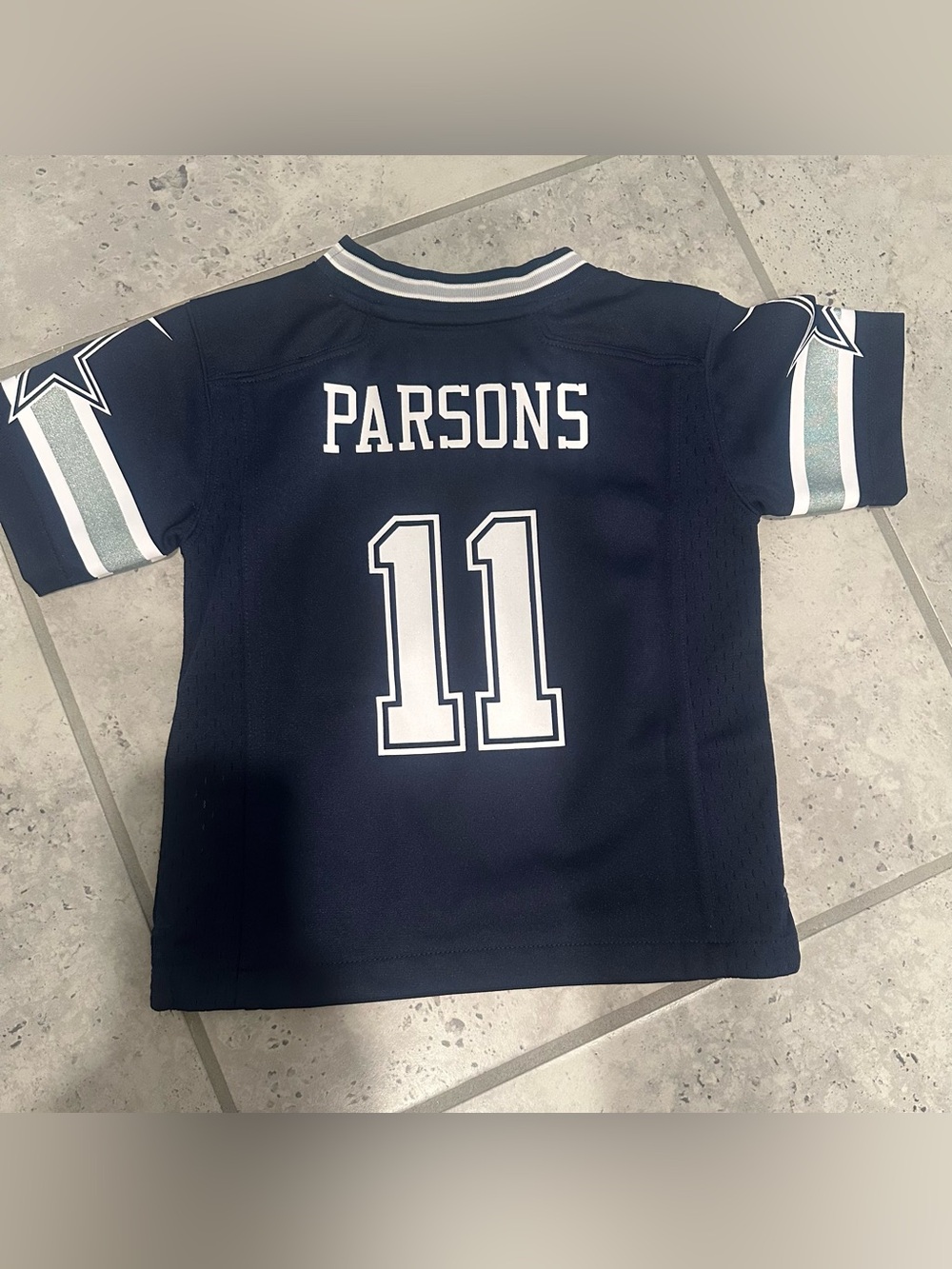 Nike Navy and White Kids Dallas Cowboys Football Jersey-Parsons #11